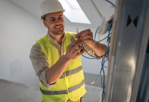 electrician installing an electrical system